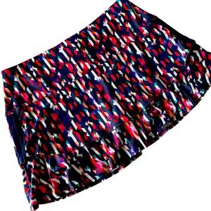 Lucky in Love Colorful Red and Navy Tennis Skirt, size medium